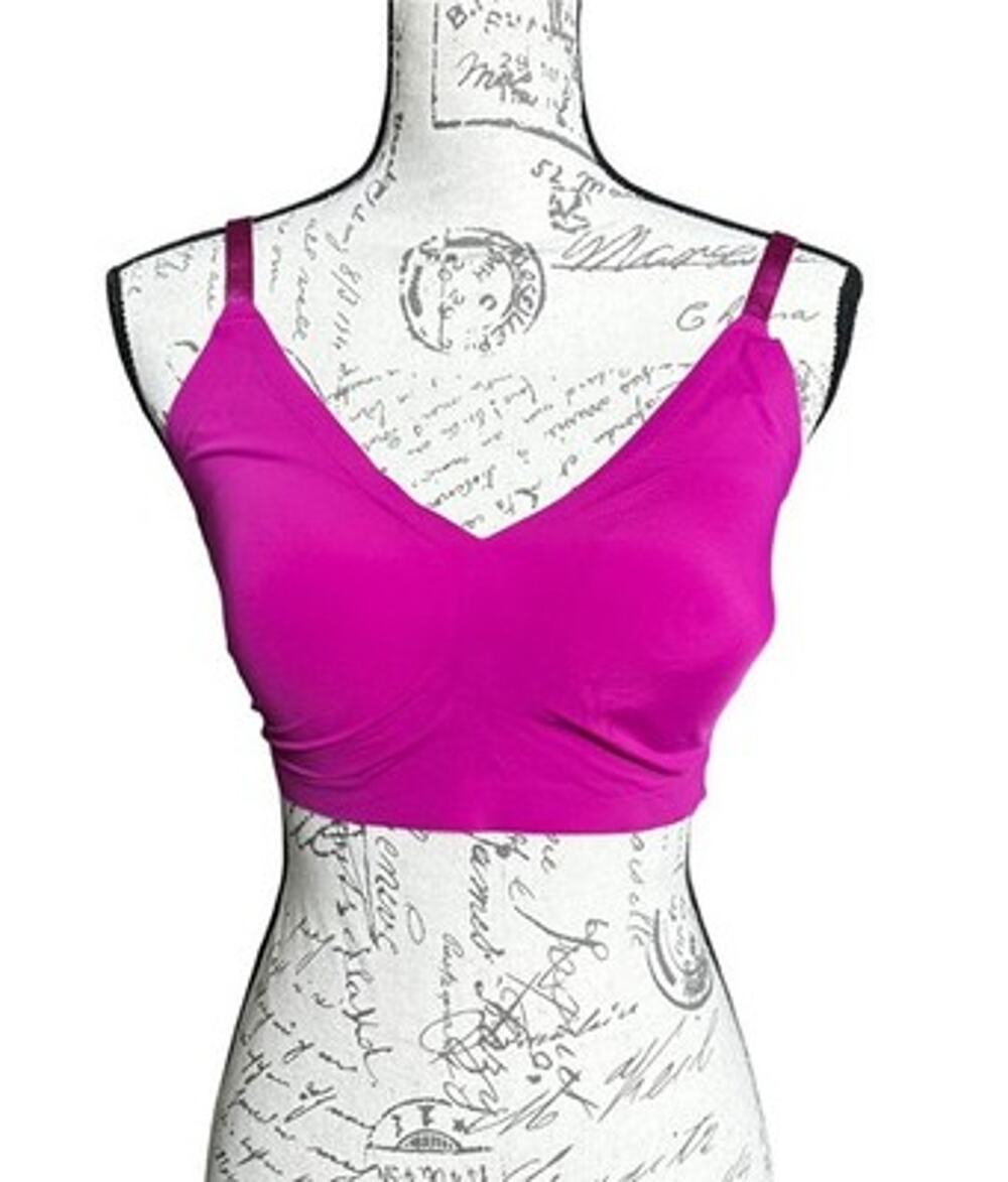 New True & Co. Raspberry Convertible Wire Free Seamless Triangle Bra XL NWT